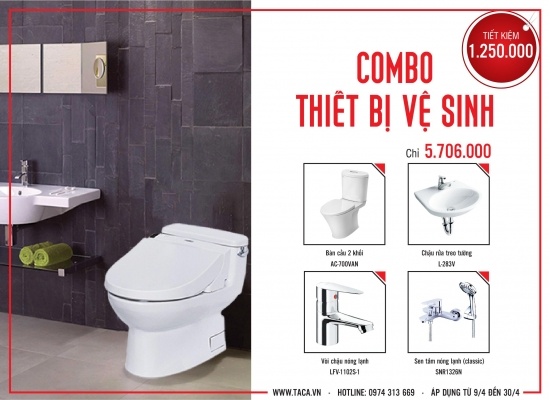 Combo thiết bị vệ sinh nhà phố