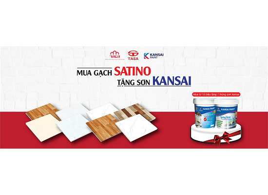 Mua gạch ốp lát SATINO tặng sơn KANSAI